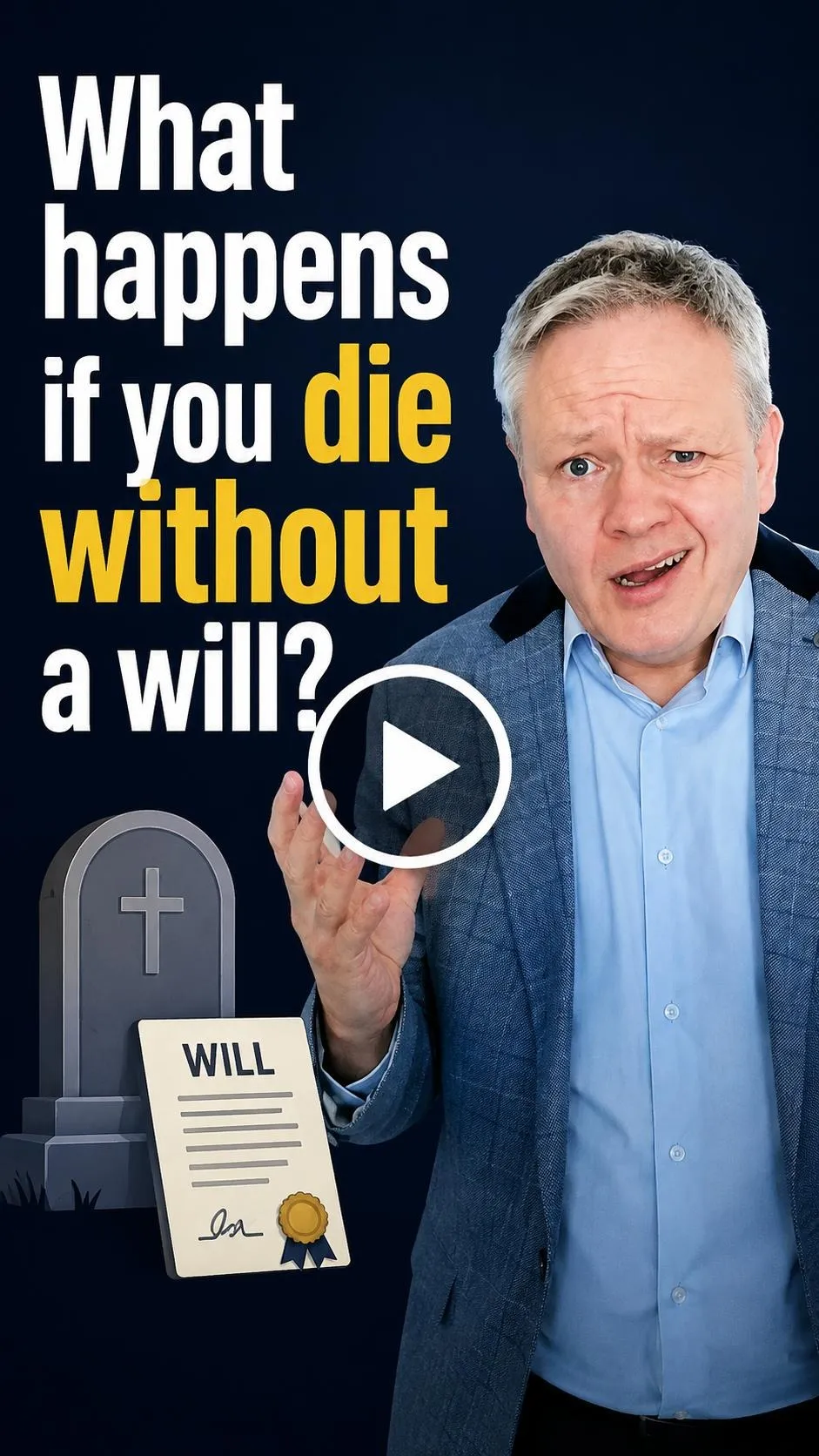 Video thumbnail asking what happens when someone dies without a will